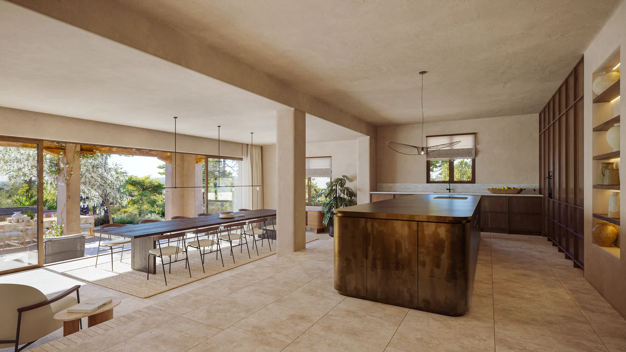 Casa Cap Martinet Ibiza cocina Tour Virtual fotorrealista