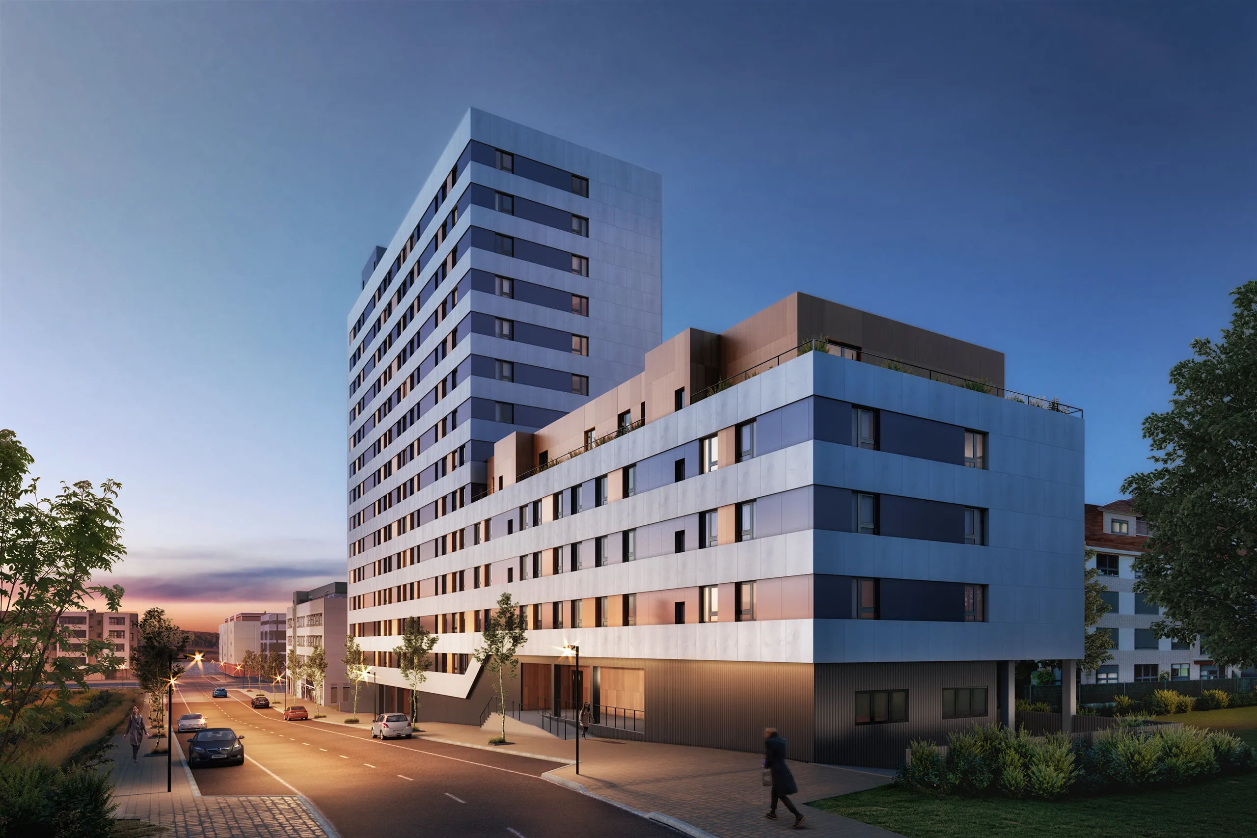 Roces Gijon Asturias Fassade eye level real estate renders