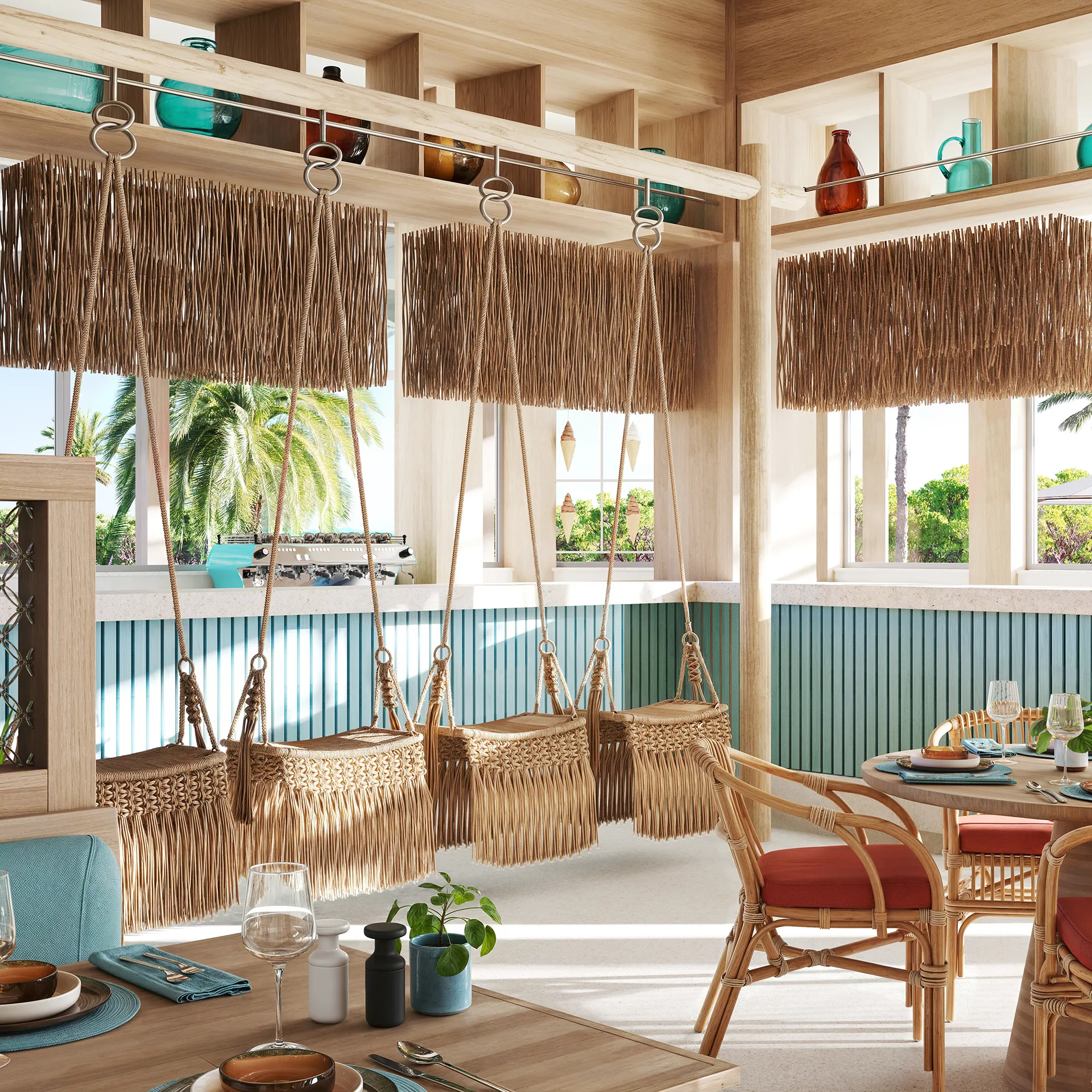 Hotel Joia Eagle Beach Aruba restaurante bar VR Arquitectonico