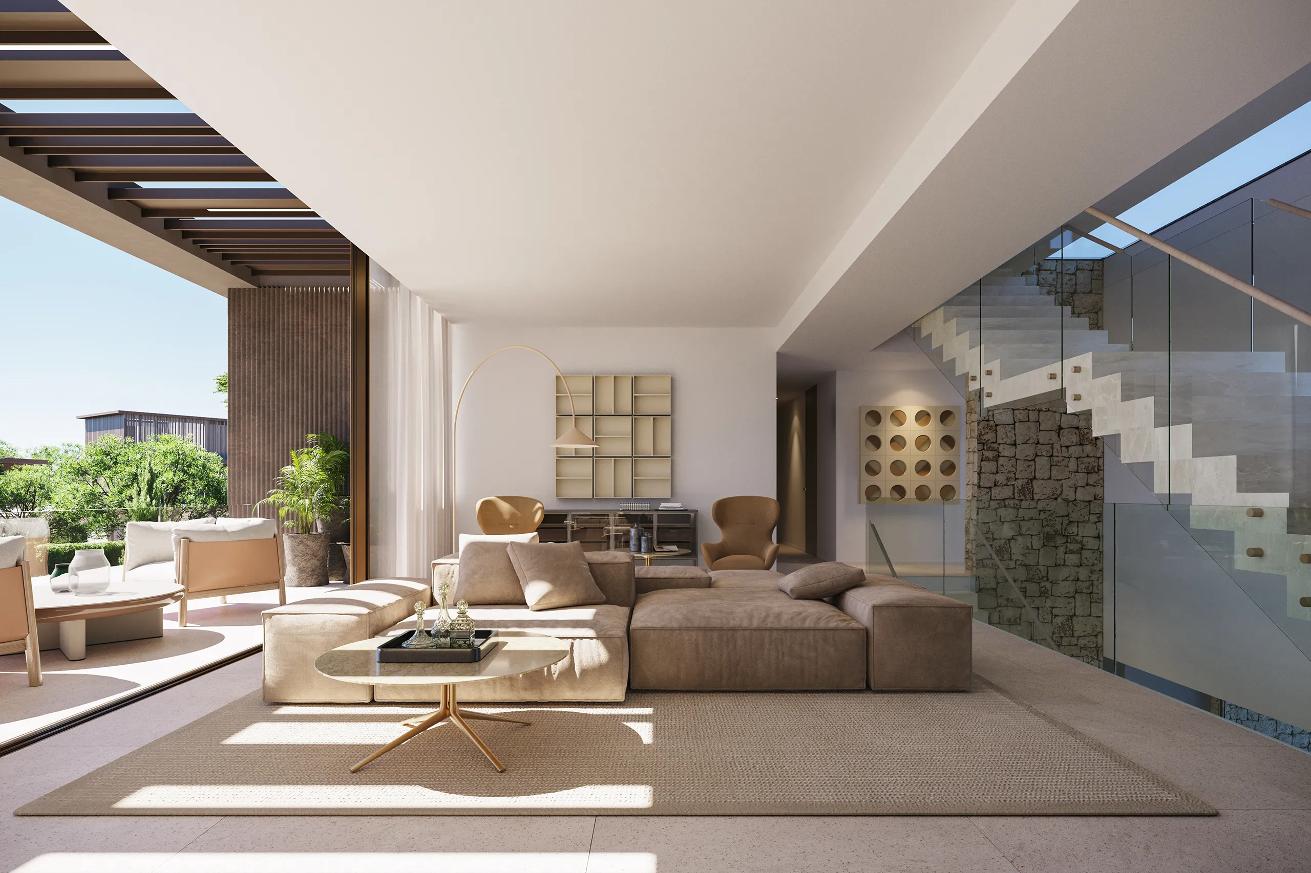 Villa Dubai Living Property Branding 3D