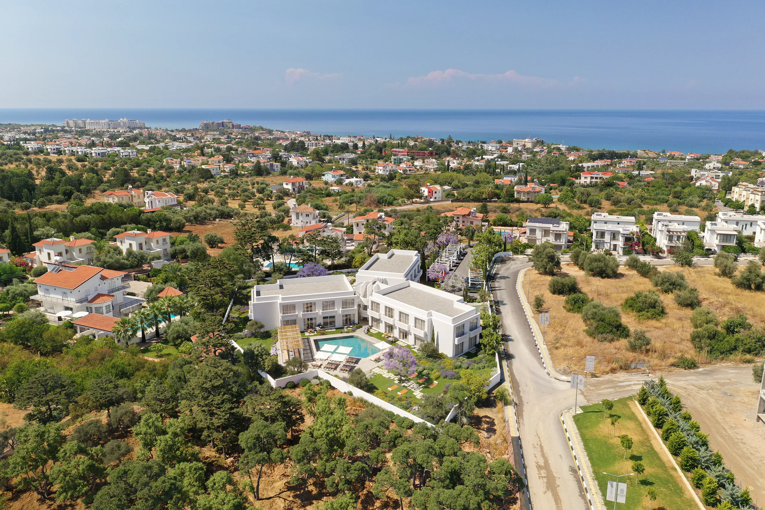 Housing Kyrenia Cyprus Aerial view architectural renders