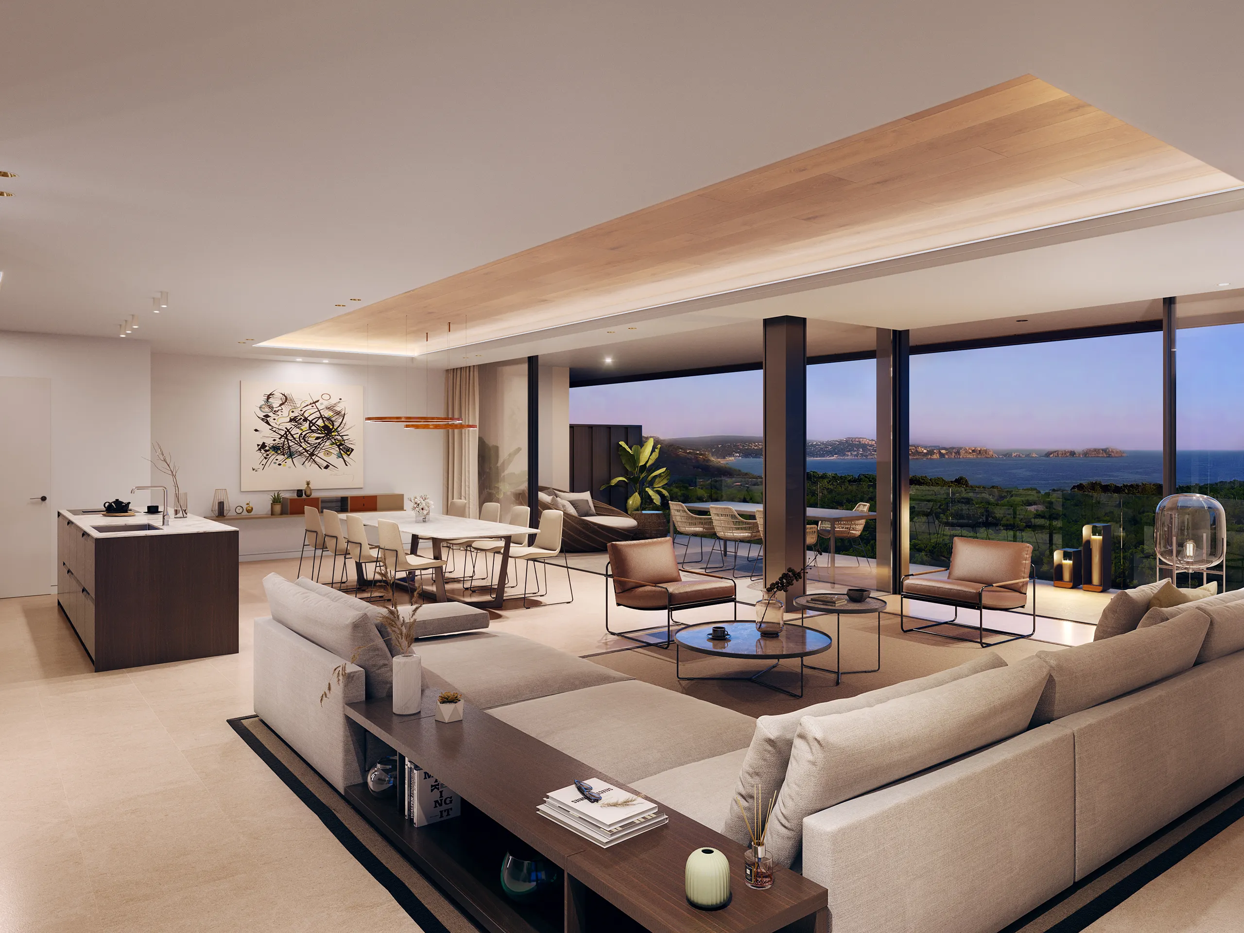 apartamento Costa Den Blanes Mallorca sala estar Tour Virtual Arquitectura