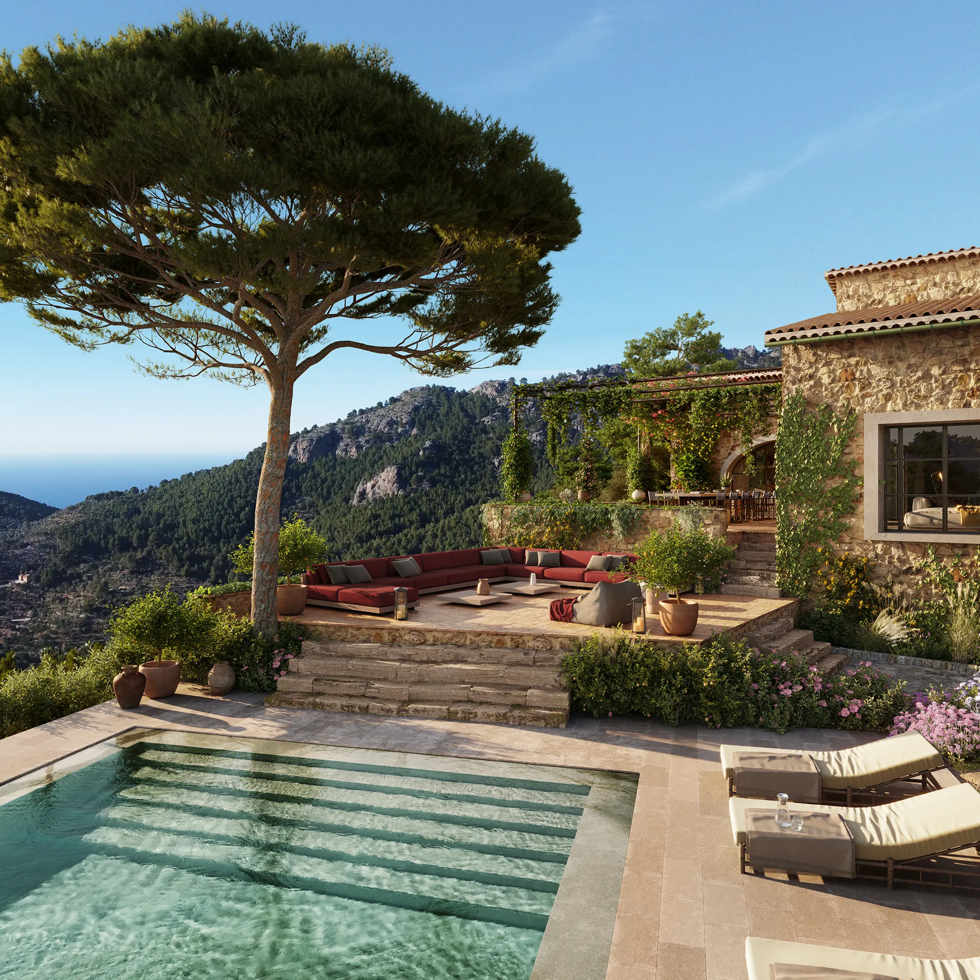 Villa Soller Mallorca Pool Property Branding Vr