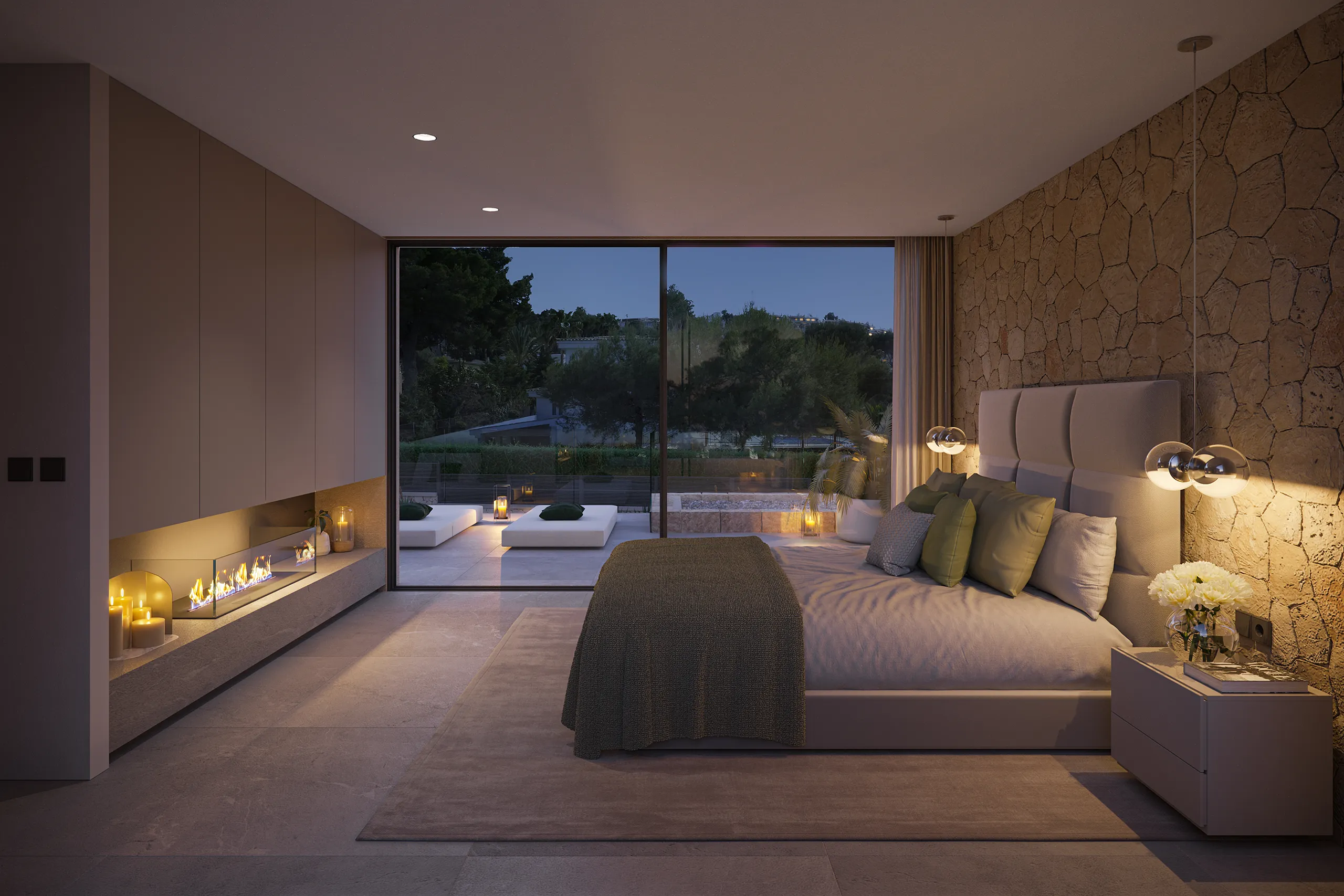 House Sta Ponca Mallorca Bedroom architectural renders