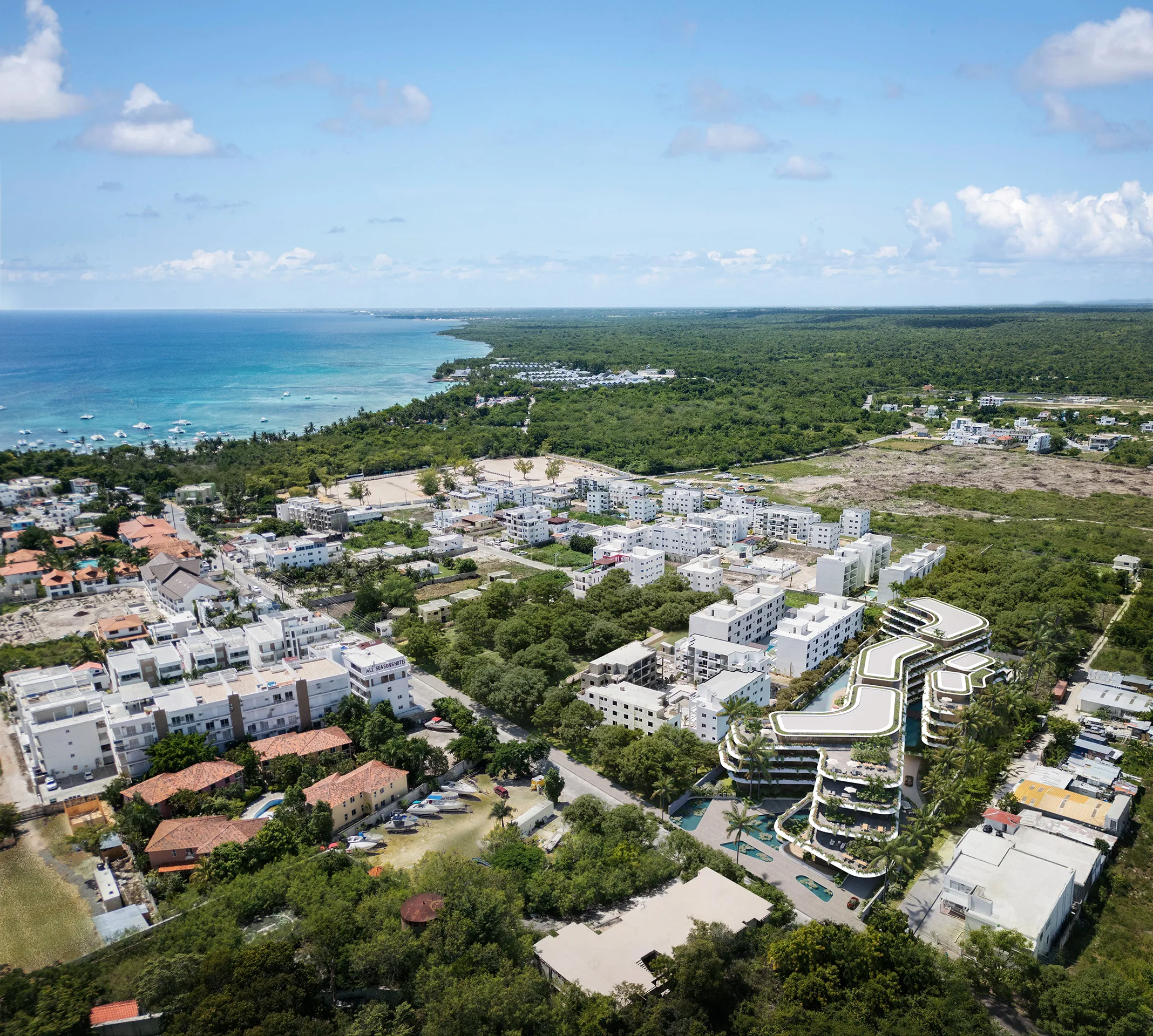 Apartment Punta Cana Dominican Republic Aerial view Architectural Cgis