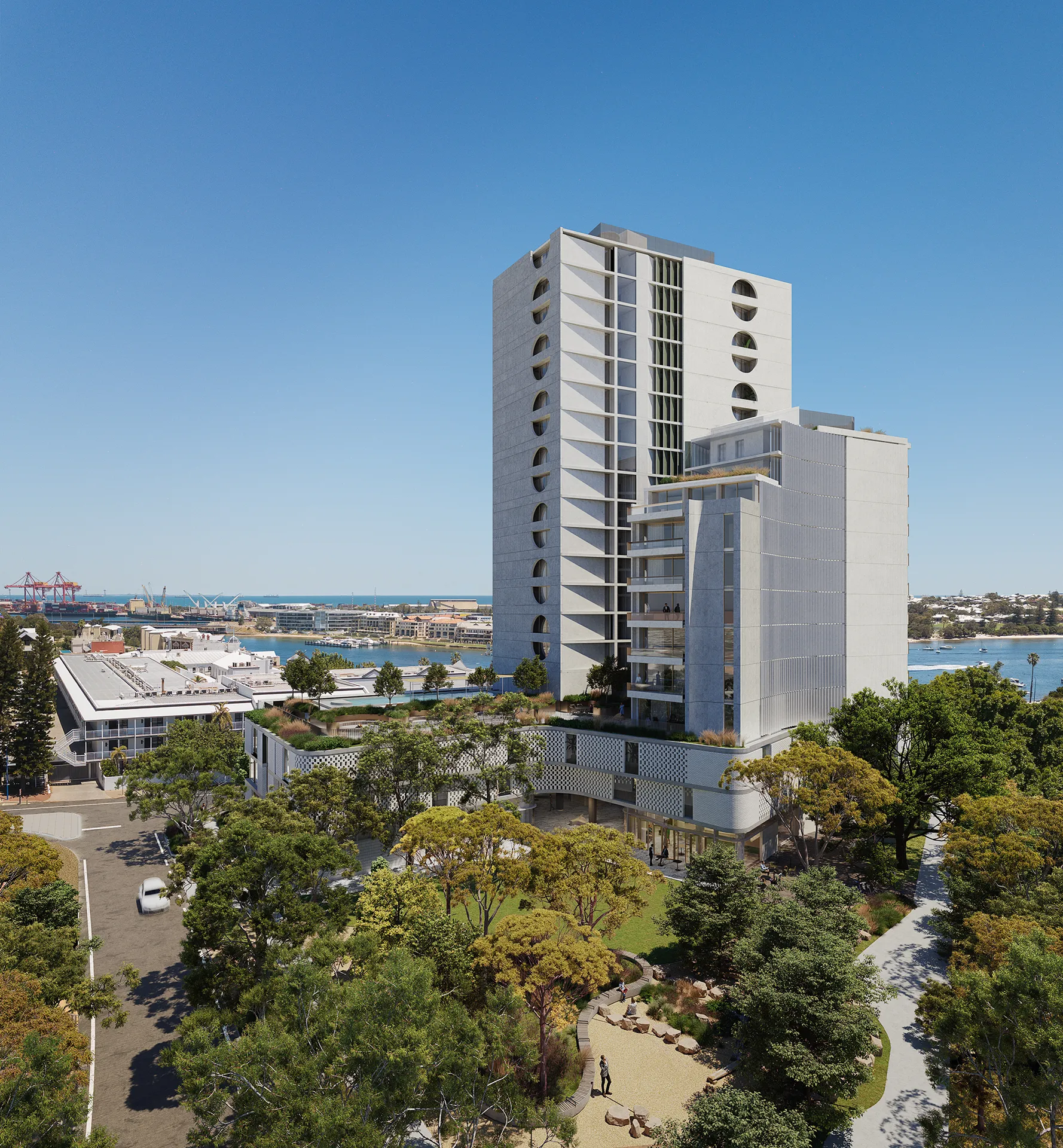 Crossing apartamentos Perth Australia Fachada Renders arquitectura