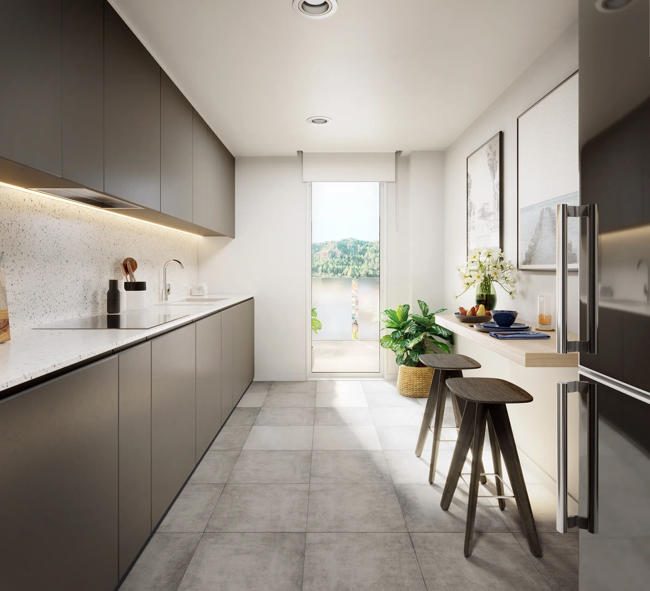 Viviendas Xativa Valencia Kitchen architectural renders