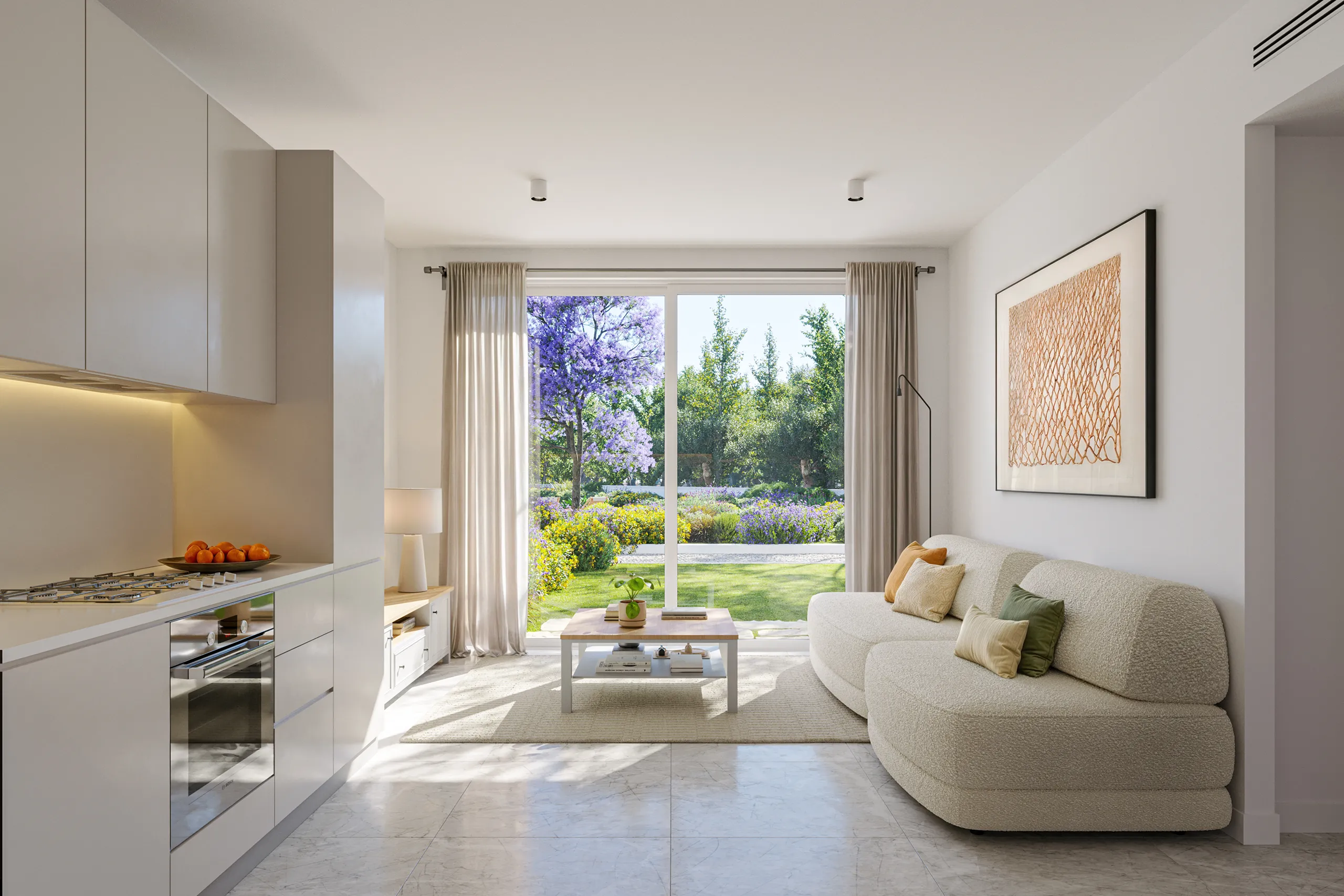 Housing Kyrenia Cyprus Living photorealistic visualization