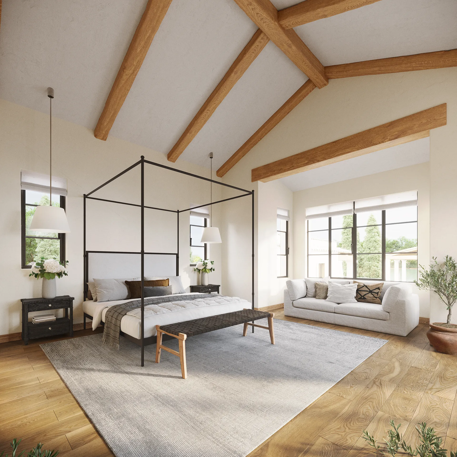 House Laguna Usa Bedroom Hyperrealistic Renders