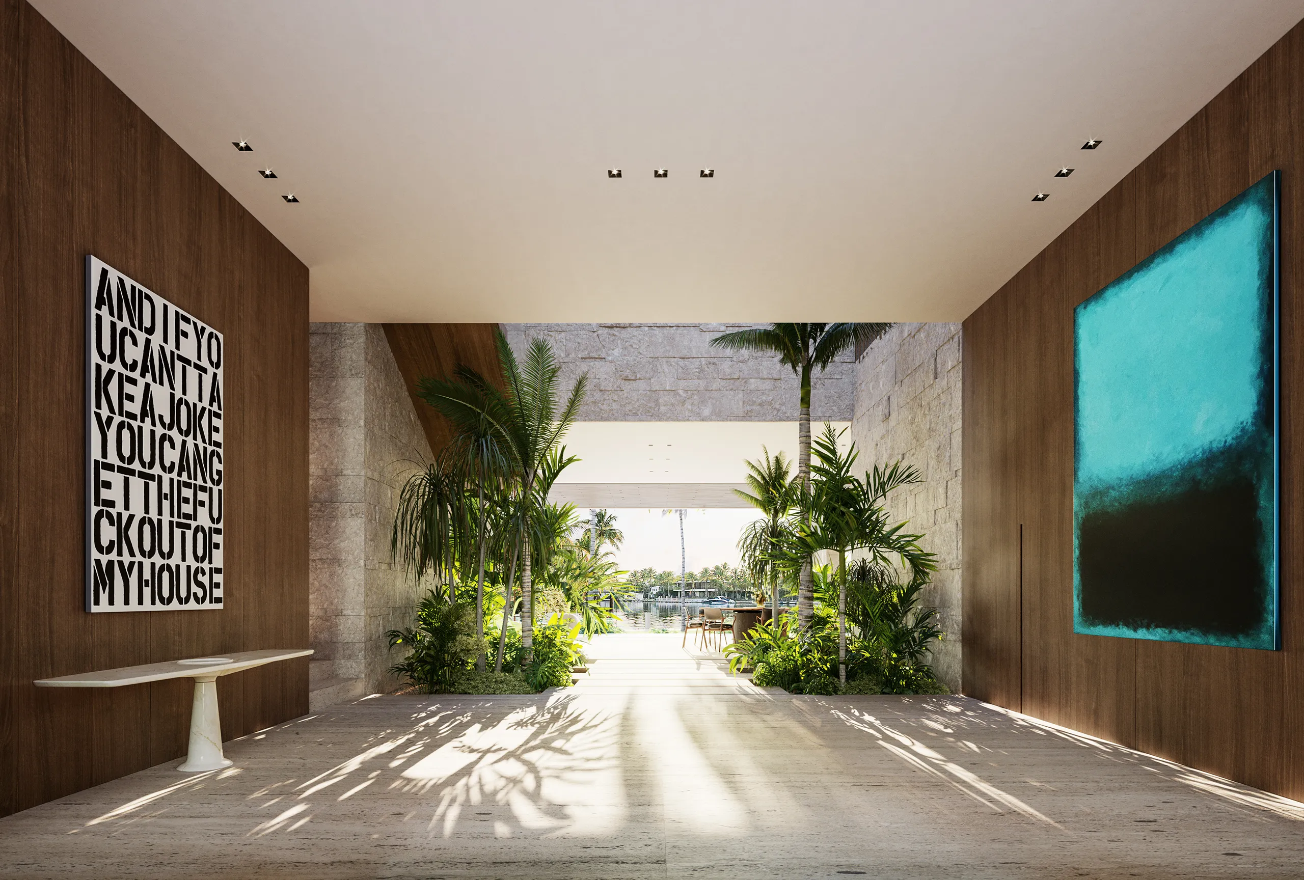 House Miami Usa Entrance Photorealistic Renders
