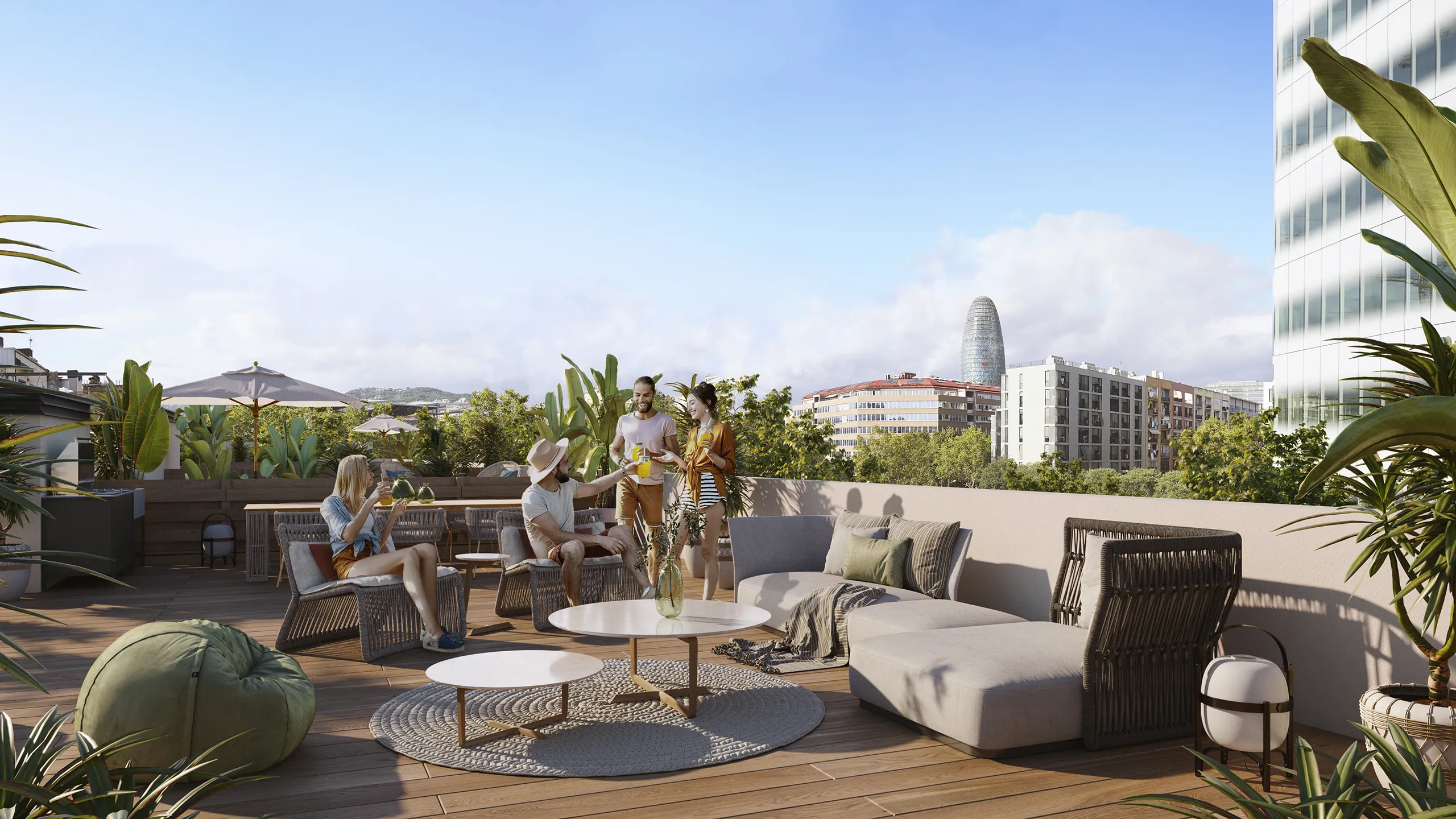 Viviendas Orfebreria Barcelona Rooftop Property Branding Visualisation
