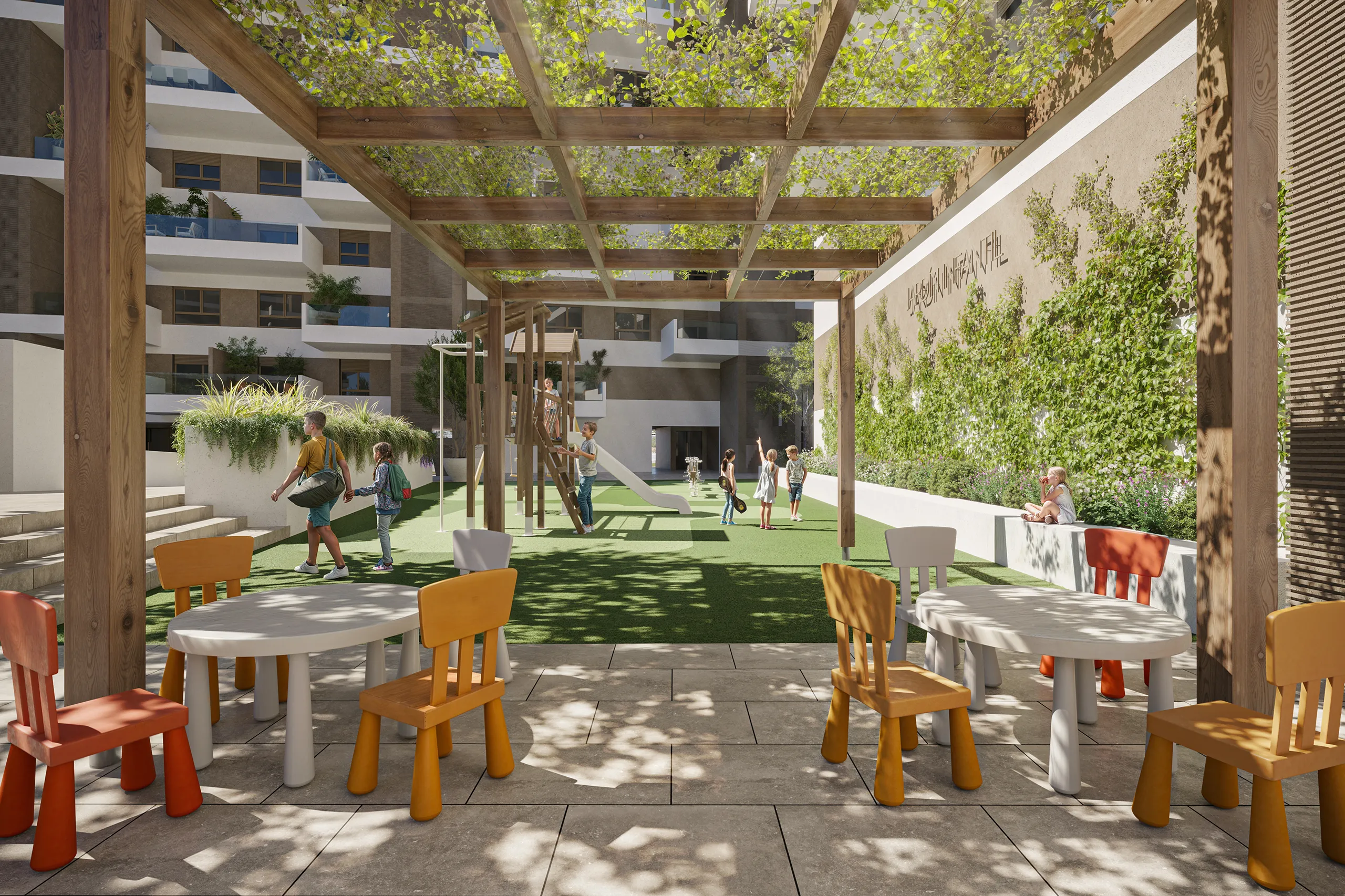 Entrenucleos Piso Sevilla Spain Common Areas Architecture Visualisation